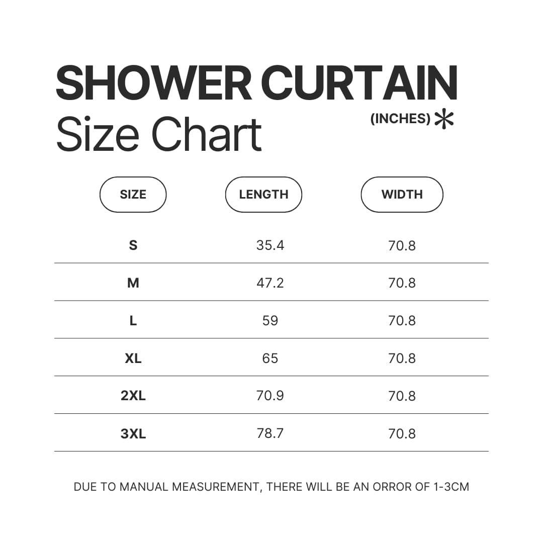 Shower Curtain Size Chart - Smiling Friends Shop