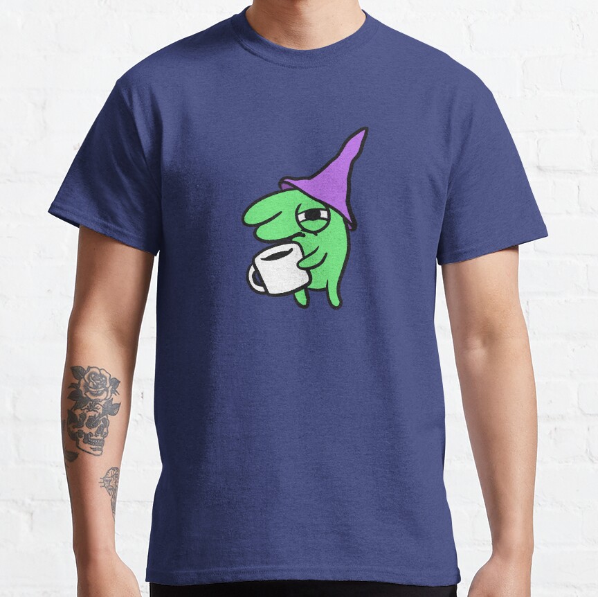 Hungover Glep Drinking Coffee T-shirt - Image 4