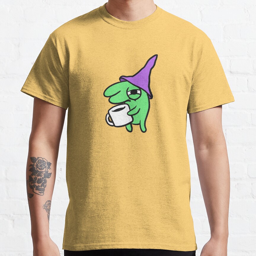 Hungover Glep Drinking Coffee T-shirt - Image 6