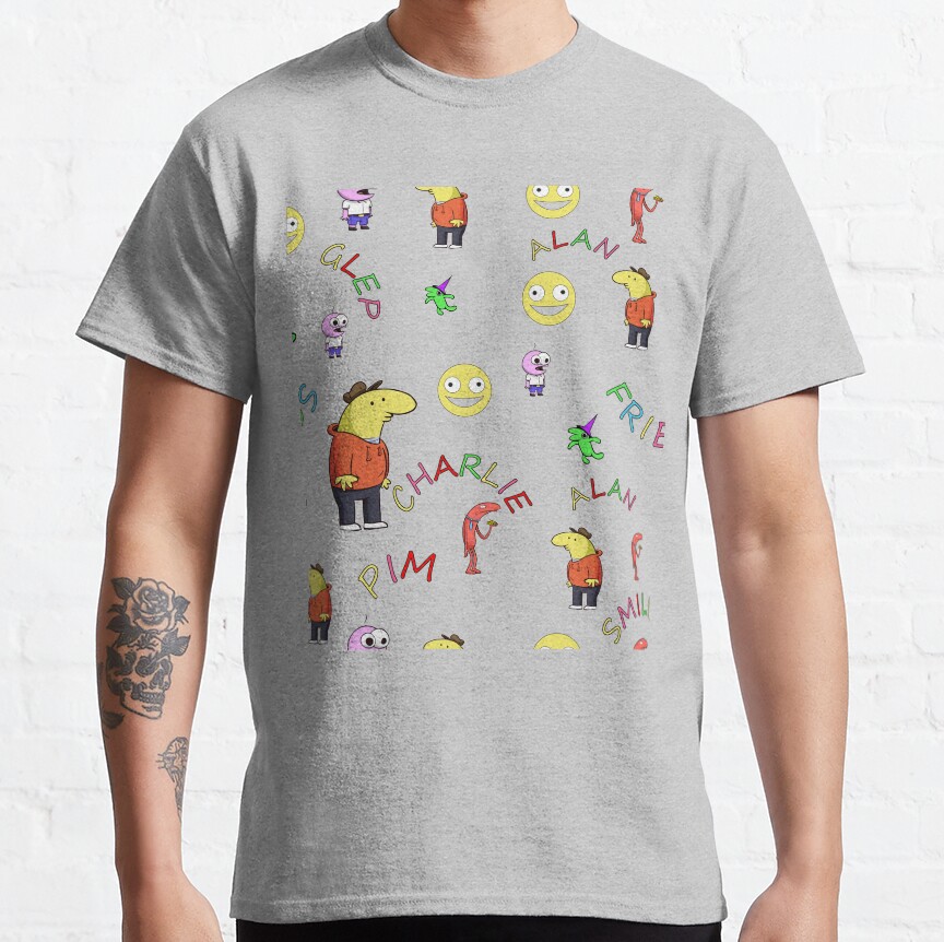 Smiling Friends Characters Pattern T-shirt - Image 3